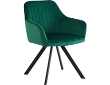 Polsterstuhl Mara Samt-Optik dunkelgrün, drehbar
