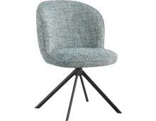Polsterstuhl Mora Stoff hellblau, drehbar