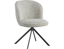 Polsterstuhl Mora Stoff hellgrau, drehbar