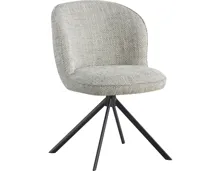 Polsterstuhl Mora Stoff hellgrau, drehbar
