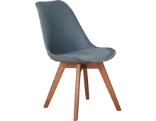 Polsterstuhl Tim Samt-Optik hellgrau