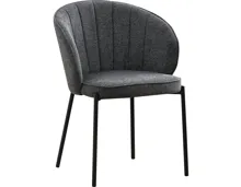 Polsterstuhl Venlo Samt-Optik dunkelgrau