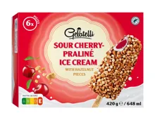 Praliniertes Glace am Stiel