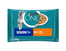 Purina ONE Katzenfutter Senior 7+ in Sauce Huhn 4x85g