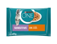Purina ONE Katzenfutter Sensitive in Sauce Huhn 4x85g