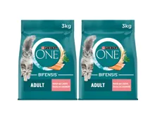 Purina ONE Trocken-Katzenfutter Adult Lachs+Vollkorn 2x 3000g