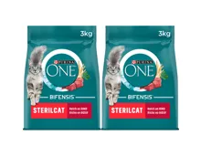 Purina ONE Trocken-Katzenfutter Sterilcat Rind & Weizen 2x 3000g