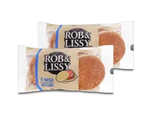 Rob & Lissy Mega Hamburger-Buns mit Sesam 4 Stück 2x 330g