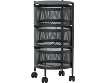 Rollwagen Dylan 3 Fächer Metall schwarz