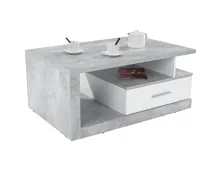 Salontisch Iguan Dekor Beton-Optik 110 x 45 x 67 cm Beton-Optik / weiss