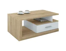 Salontisch Iguan Dekor Beton-Optik 110 x 45 x 67 cm Eiche Sonoma / weiss