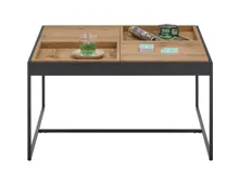 Salontisch Larkana Einsätze Eiche furniert 83 x 45 x 83 cm