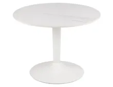 Salontisch Malta rund Keramik weiss matt 60 x 45 x 60 cm