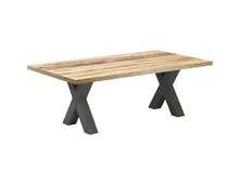Salontisch Mister X-Fuss Dekor 120 x 47 x 70 cm Plankeneiche