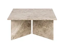 Salontisch Vega quadratisch Marmor hellbraun 90 x 90 x 42 cm