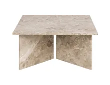 Salontisch Vega quadratisch Marmor hellbraun 90 x 90 x 42 cm