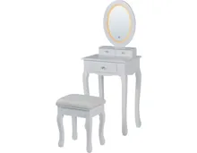 Schminktisch Lisa mit Hocker + LED MDF