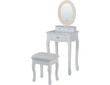 Schminktisch Lisa mit Hocker + LED MDF