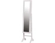 Schmuckschrank Anna MDF weiss 35 x 153 x 35 cm, mit Spiegeltür inkl. LED