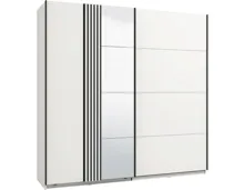 Schrank Ascalon Dekor weiss 220 x 217 x 61.5 cm, mit Spiegel