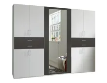 Schrank Tango Dekor weiss/graphit, 10trg