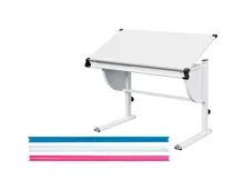 Schreibtisch Olli höhenverstellbar MDF weiss 110 x 63 - 93 x 60 cm