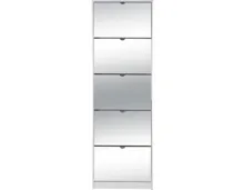 Schuhkipper Koblenz Dekor weiss matt 58 x 177 x 17 cm, mit Spiegel