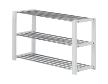 Schuhregal Myriam Kiefer massiv weiss Chromfarben 80 x 50 x 30 cm