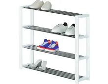 Schuhregal Myriam Kiefer massiv weiss Chromfarben 80 x 78 x 30 cm