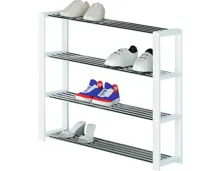 Schuhregal Myriam Kiefer massiv weiss Chromfarben 80 x 78 x 30 cm