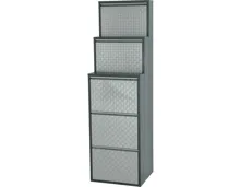 Schuhschrank Berry Metall schwarz geflext 51 x 169 x 15 cm