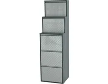 Schuhschrank Berry Metall schwarz geflext 51 x 169 x 15 cm