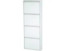 Schuhschrank Berry Metall weiss 51 x 136 x 15 cm