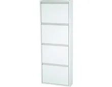 Schuhschrank Berry Metall weiss 51 x 136 x 15 cm