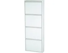 Schuhschrank Berry Metall weiss 51 x 136 x 15 cm