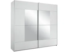 Schwebetürenschrank Crato Alpinweiss 218 x 210 x 59 cm, mit Spiegel
