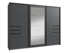 Schwebetürenschrank Luzern Dekor graphit 270 x 213 x 64 cm, mit Spiegel + Passepartout