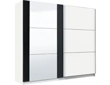 Schwebetürenschrank Sardinia Melamin weiss 217 x 210 x 62,5 cm, mit Spiegel