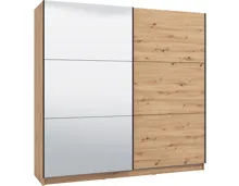 Schwebetürenschrank Sierra Melamin 217 x 210 x 62,5 cm, mit Spiegel artisan