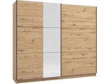 Schwebetürenschrank Sierra Melamin 237 x 210 x 62,5 cm, mit Spiegel artisan