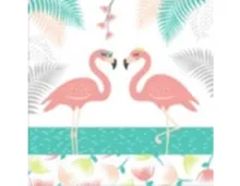 Serviette bedruckt Flamingo Pärchen 20 Stück
