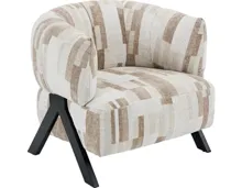 Sessel Vali Stoff braun / beige gemustert