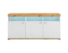 Sideboard Corso Melamin weiss Artisan 180 x 88 x 41 cm, inkl. LED
