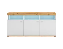 Sideboard Corso Melamin weiss Artisan 180 x 88 x 41 cm, inkl. LED
