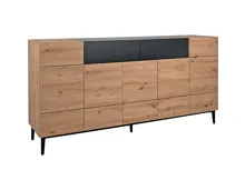 Sideboard Joe Dekor Eiche Artisan schwarz 180 x 90 x 42 cm