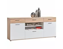 Sideboard Oscar Dekor Eiche Sonoma weiss 192 x 82 x 40 cm