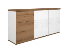 Sideboard Otello Eiche Helvetia/weiss Hochglanz 180 x 87 x 47 cm