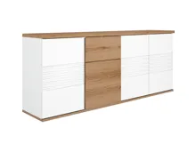 Sideboard Otello Eiche Helvetia/weiss Hochglanz 208 x 87 x 47 cm