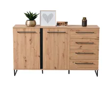Sideboard Sardinia Melamin Artisan schwarz 159 x 95 x 42 cm