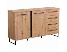 Sideboard Sardinia Melamin Artisan schwarz 159 x 95 x 42 cm